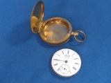 Pocket Watch for Parts: Doesn't run, missing stem, crown, crystal, minute hand
