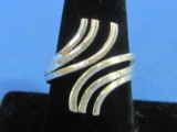 Sterling Silver Ring – Wave Look – size 9 – Weight is 6.0 grams