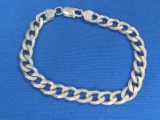 8 1/4” Heavy Link Sterling Silver Bracelet – 23.8 grams – Made in Italy