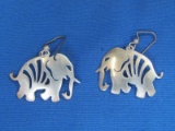 Pair of Sterling Silver Elephant Earrings – Marked “Acacia” 1 3/8” wide – 7.5 grams