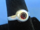 Sterling Silver Ring w Red Stone – Size 8.5 – Weight is 3.0 grams