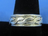 Sterling Silver Ring w Revolving Center – Size 10.25 – Weight is 9.5 grams
