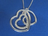 Triple Heart Sterling Pendant on 18” Sterling Chain – 6.9 grams