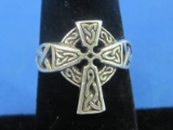 Celtic Cross Sterling Silver Ring – Size 6 – Weight is 4.5 grams