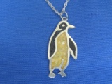 Sterling Silver Penguin Pendant on 18” Sterling Chain – Total weight is 8.3 grams