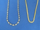 2 Sterling Silver Chains – 20” & 24” long – 22.8 grams