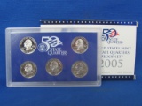 State Quarters Proof Set – 2005 S California, Minnesota, Oregon, Kansas, West Virginia