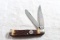 Remington Made in USA Bone Handled 2 Blade Trapper Folding Knife 7 3/4