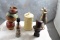 Misc. Vintage Lot Kokechi Wooden Doll, Bust Wood Carved Man Top Hat, Oriental