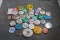Large Lot of Vintage Celluloid Advertising Pinback Pins Homecomings, Festivals,