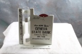 Est. 1915 Geneva State Bank Geneva, Minn. 65th Year Advertising Rain Gauge + Recorder