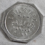 Antique Mil's Rec. Parlor Hanska, Minn. 5 Cent Trade Token