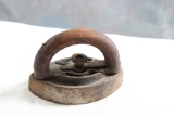 Antique Miniature Child's Sad Iron with Wooden Handle 3 3/4