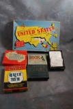 Lot of Vintage Games 1940 Wood United States by Milton Bradley, 1914 Rumme
