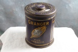 Antique Granger Pipe Tobacco Pointer Dog Rough Cut Advertising Can 7
