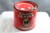 Vintage Union Leader Smoking Tobacco Advertising 14 oz. Can