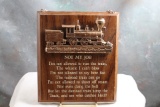 Vintage 3-D Locomotive Engineer's Poem Plaque 8
