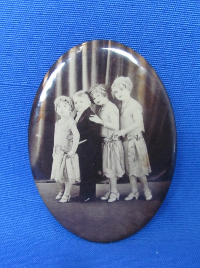 Hand Mirror with Vintage Photograph – 1920s Children Dance Group? 2 3/4” long