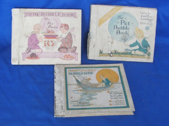 3 Bubble Books “The Harper Columbia Book That Sings 78s!! (Records & Stories)