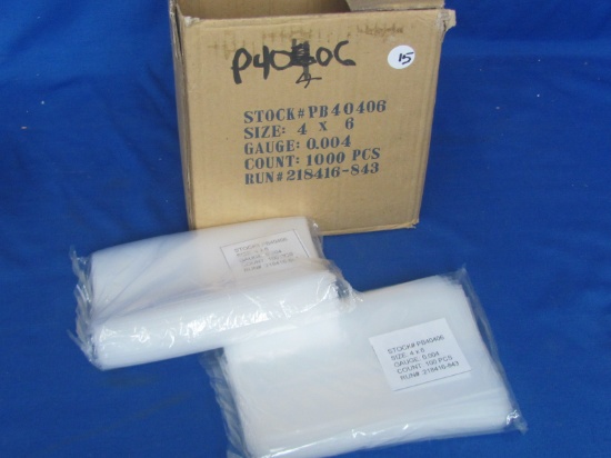 4x6” .004 Gauge Plastic Bags – Box of 6 Sealed bags of 100--  Full box is 1000pcs