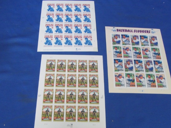 US Stamps – Full Sheets Baseball Sluggers, Take Me Out to the Ball Game, Sugar Ray