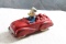 1930's Walt Disney Donald Duck with Red Pluto Convertible Sun Rubber Co. 6 1/4