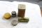 Old Lot of 5 Miniature Medicine Advertising Tins Dr. Scholls Foot Balm SAMPLE tin,