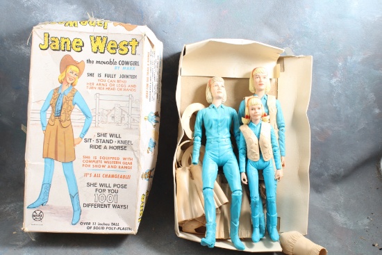 1965 Marx Jane West #2067 in Original Box Includes (2) Jane West (1) Josie West