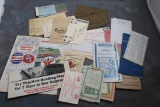 Vintage Lot of Ephemera Farm-Oyl Memo Book 1949, Vintage Card Table Transfer