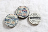 Antique Medicine Sample Tins (2) Vicks Vapo Rub & (1) Mentholatum