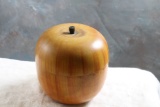 Rare Unique Wooden Apple with Roulette Spinning Horse Race Game Inside Skill