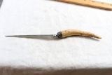 Antique Antler Handle with Sterling Silver Collar Letter Opener