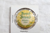 Antique Celluloid Bond Bread Advertising Pinback Measures 1 3/8
