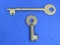 2 Brass Keys” 1 marked “Soo Line” & 1 marked “Soo-M” - Larger is 4”