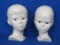 Pair of Ceramic Heads – Boy & Girl – About 7” tall