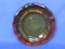 Fostoria Amber Glass Ashtray – Coin Pattern 1887 Eagle – 5 1/4” in diameter