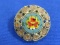 Round Micro Mosaic Pin in Plastic Box from Rome – Pin is 1” in diameter