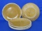 Set of 5 Hull Pottery Luncheon Plates in Butterscotch Pattern – 8 3/4” in diameter
