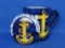 Ceramic Cup w Lid “US Navy 222nd Birthday – Naples, Italy 1997”  4 1/4” tall