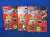 3 American Gladiators Action Figures – All Nitro – Sealed Packages – 1991
