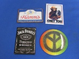 3 Advertising Magnets: Hamm's Beer, Smokey the Bear, Jack Daniels & 1 “Peace”