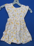 Cute Vintage Child's Pinafore Dress/Apron – Yellow Teddy Bears & Flowers
