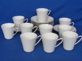 10 Porcelain Demitasse Cup & Saucer Sets by Porsgrund – Made in Norway – Classic Look w Gold Trim