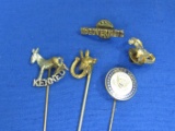 5 Vintage Democrat Political Pins: Kennedy, McGovern '72, Bruce Vento 4 MN