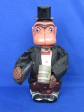 Vintage Marx Drinking Monkey Battery Operated Toy (doesn't work) Tin & Plastic – 11 3/4” tall