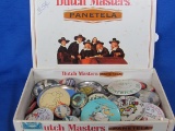 Mixed Lot of Pinbacks in Cigar Box – Political, Humorous, Festivals