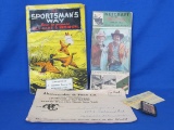 Hunting/Fishing Brochures & Sportsman's Way Recipe Book – 1941 Angling Badge