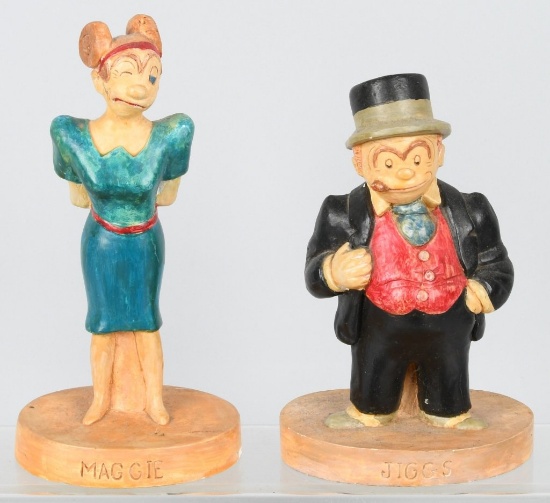 1930'S MAGGIE and JIGGS CHALK CHARACTER FIGURES