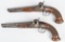 19th CENTURY DOUBLE BARREL TRAVELERS PISTOLS