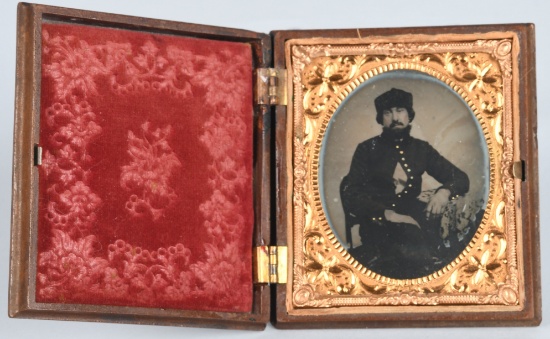 CIVIL WAR 1/6TH AMBROTYPE SOLDIER  WASHINGTON CASE